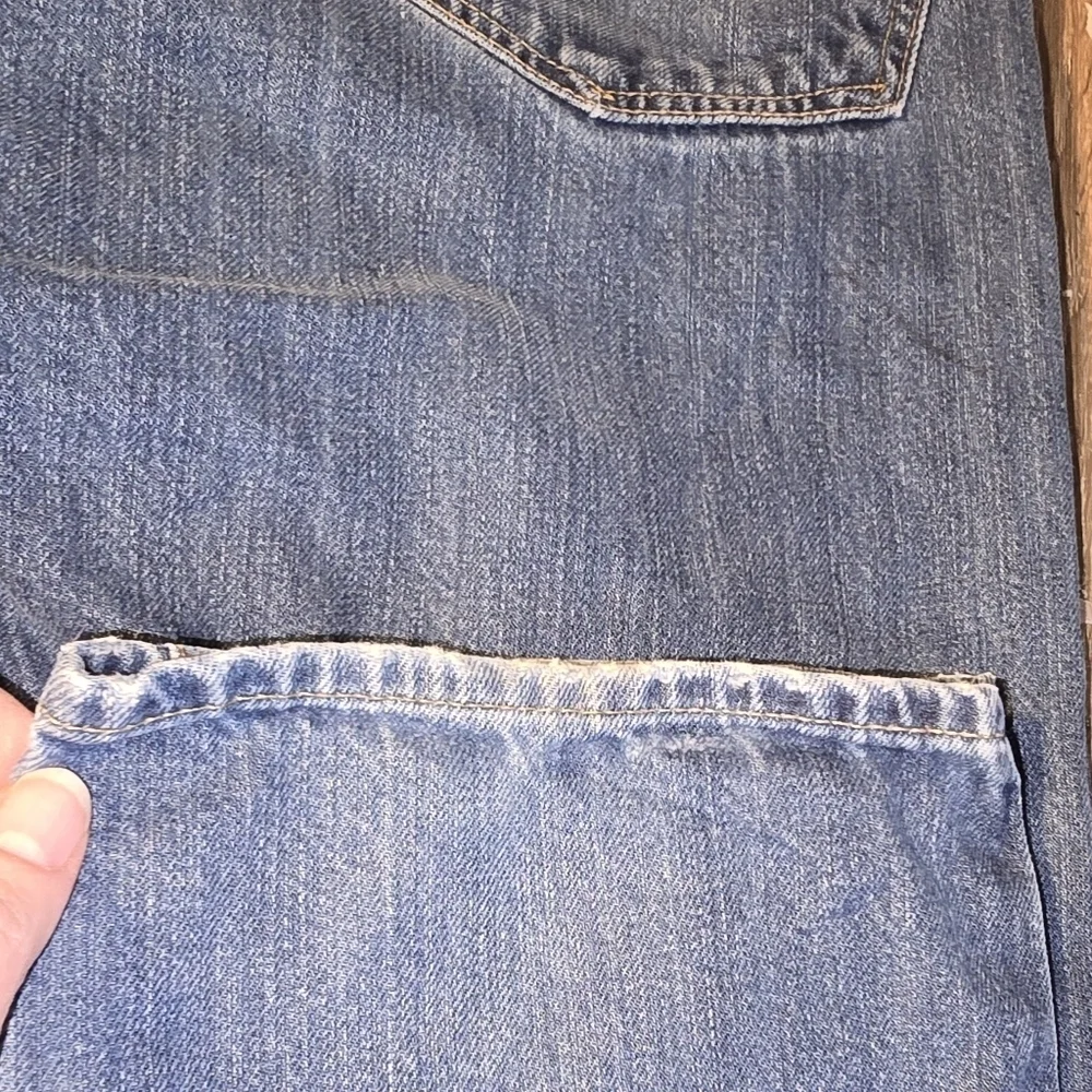 Polo Ralph Lauren Vintage Striaght Leg Denim Distressed Blue Jeans 35x32 35 X 32